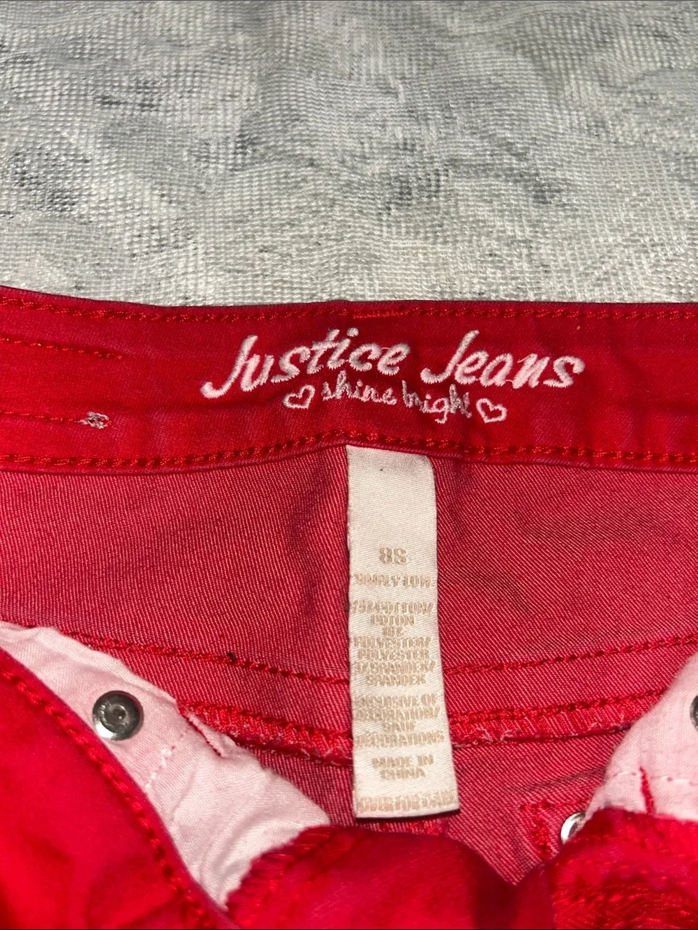 Justice Red Girls Jeans - Slim Fit